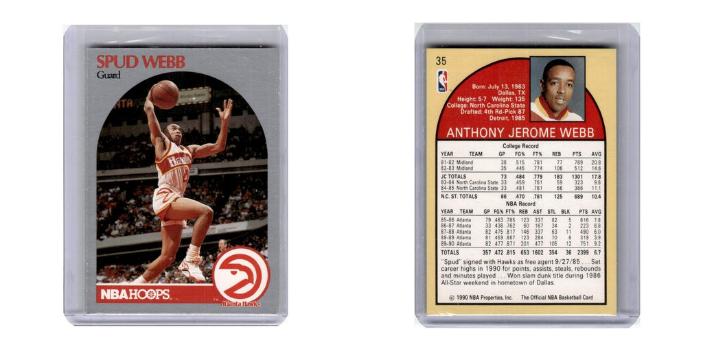 1990 Hoops Spud Webb Hawks #35