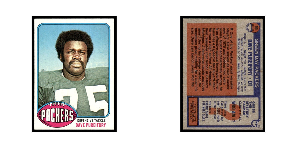 1976 Topps Football Card Dave Pureifory RC Packers #99