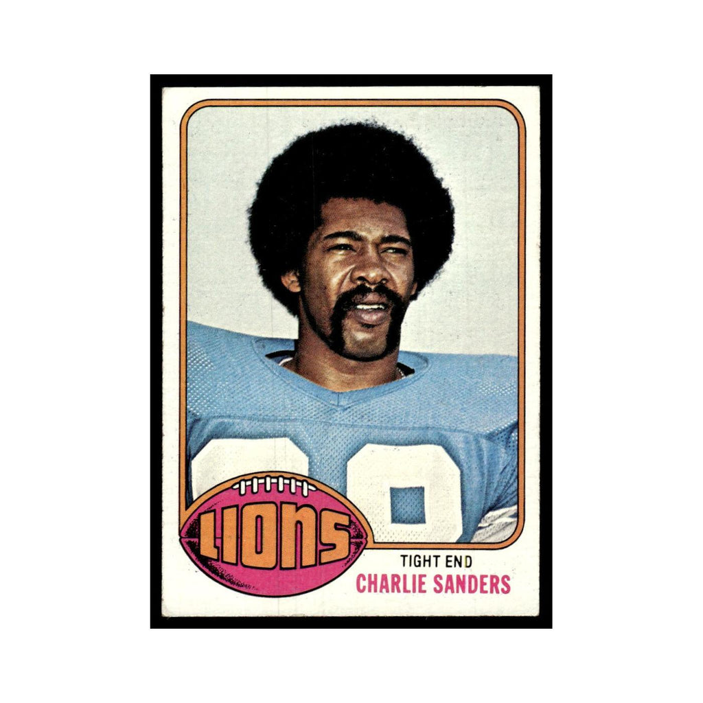 1976 Topps Football Card Charlie Sanders Lions #265