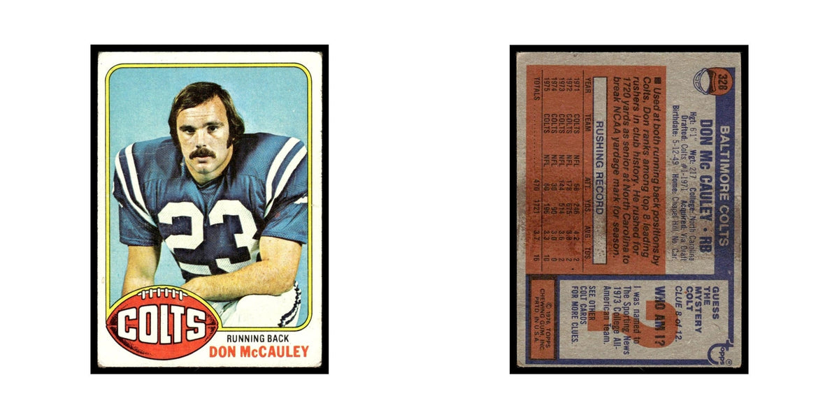 1976 Topps Football Card (Damaged) Don McCauley Baltimore Colts #328