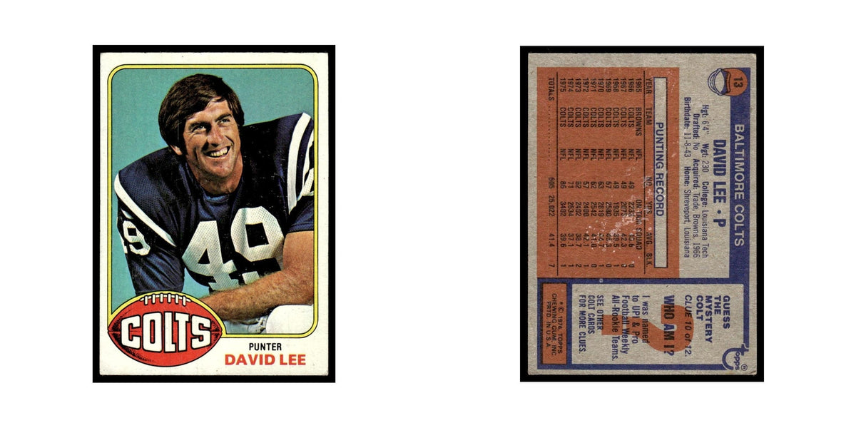 1976 Topps Football Card David Lee Baltimore Colts #13
