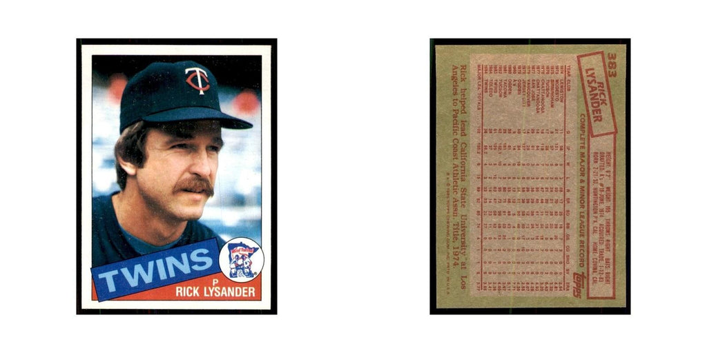 1985 Topps Rick Lysander Baseball Cards #383