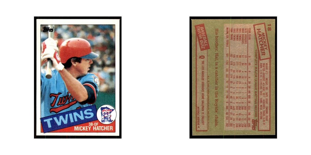 1985 Topps Mickey Hatcher Baseball Cards #18