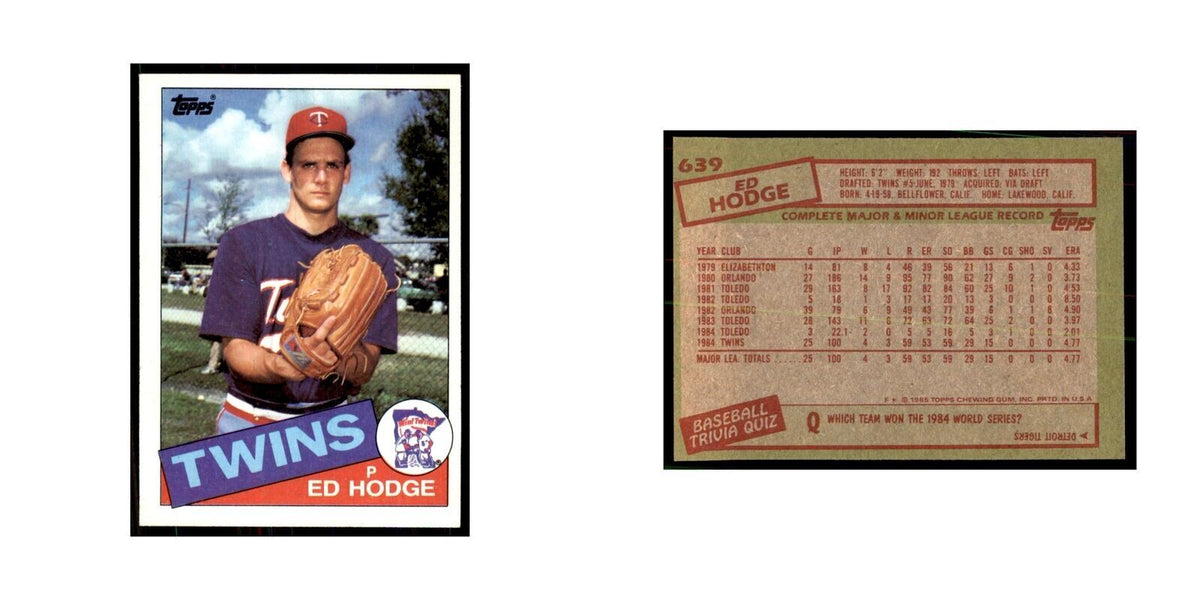 1985 Topps Ed Hodge Baseball Cards #639