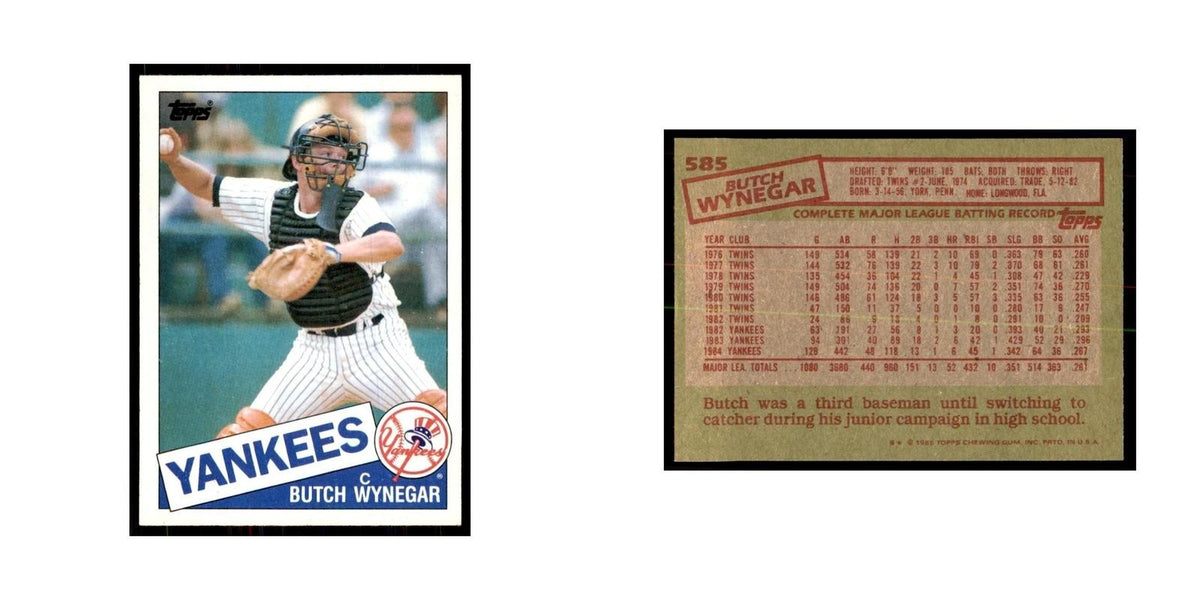 1985 Topps Butch Wynegar Baseball Cards #585