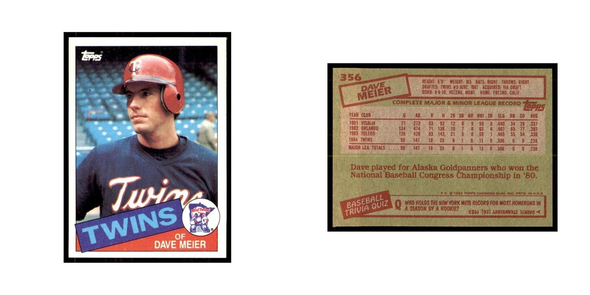 1985 Topps Dave Meier Baseball Cards #356