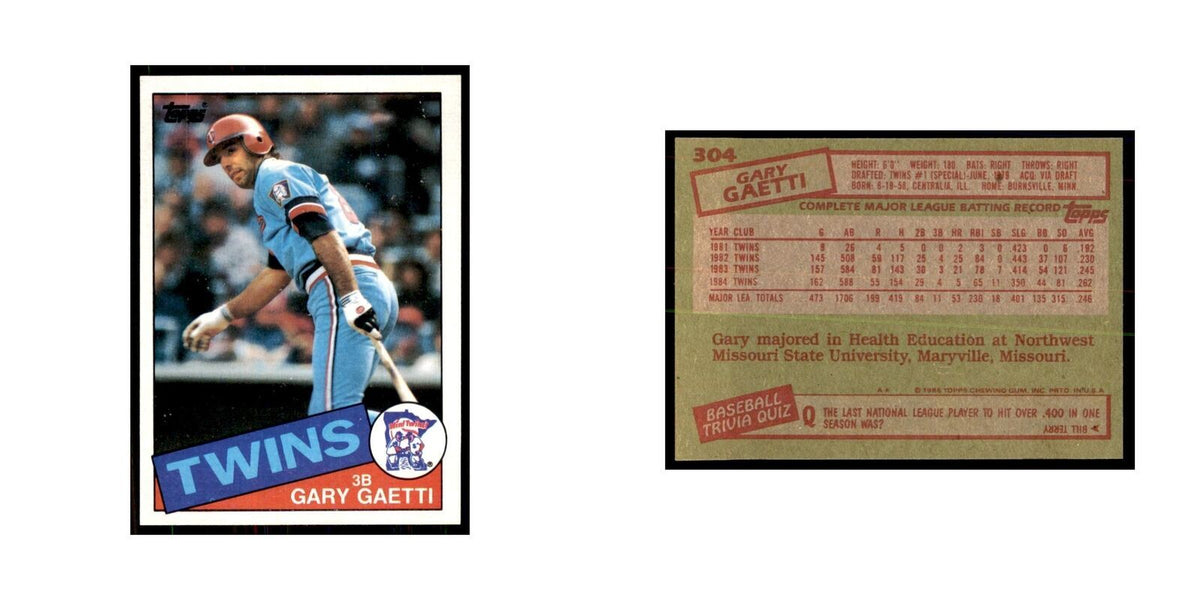 1985 Topps Gary Gaetti Baseball Cards #304