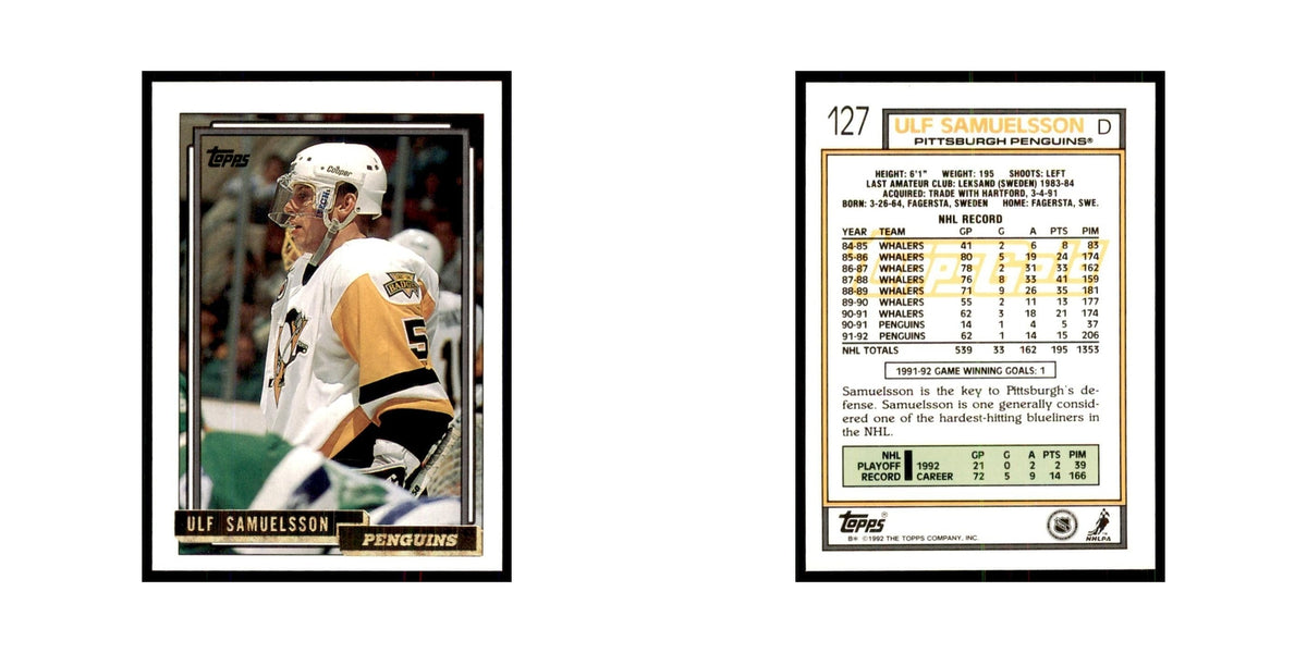 Ulf Samuelsson 1992 Topps Gold #127 Hockey Cards Hockey Card NM