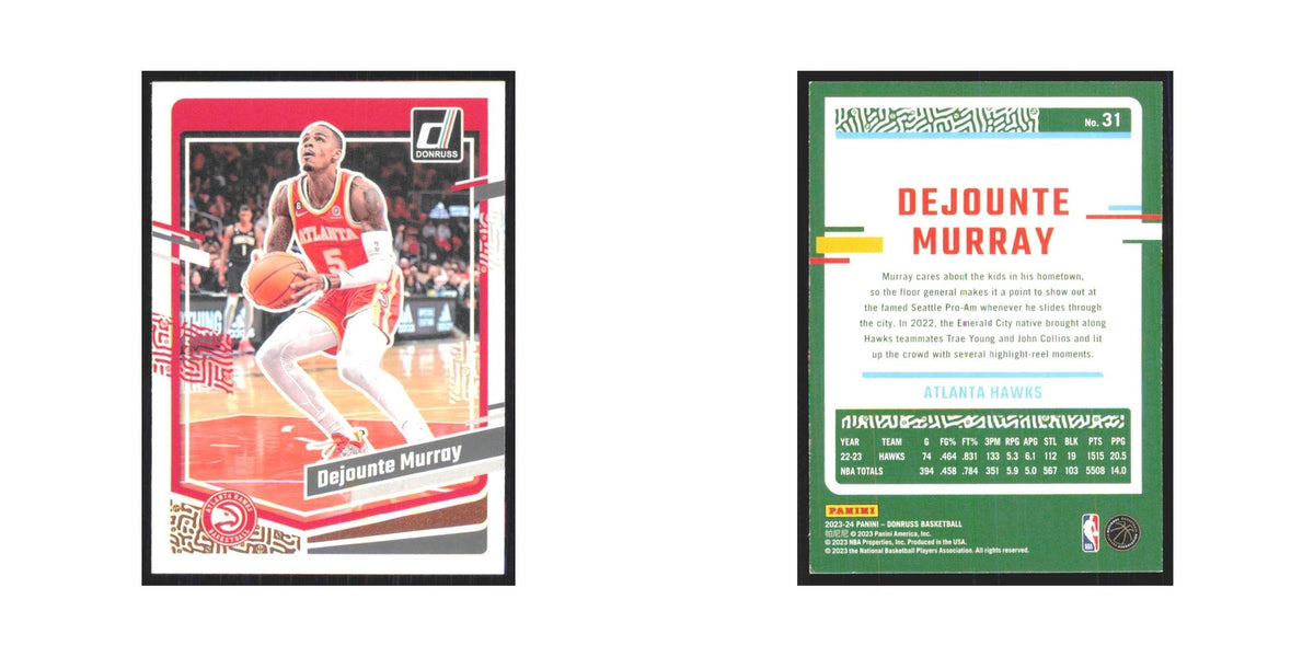 Dejounte Murray 2023 Panini Donruss #31 Atlanta Hawks Basketball Card NM