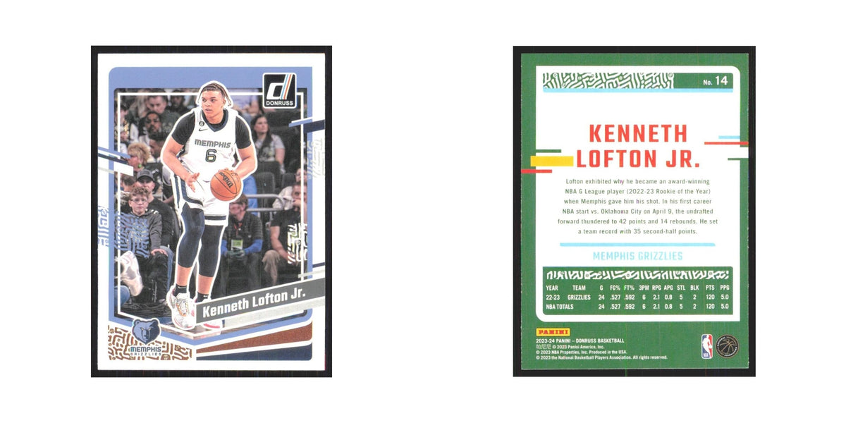 Kenneth Lofton Jr. 2023 Panini Donruss #14 Memphis Grizzlies Basketball Card NM