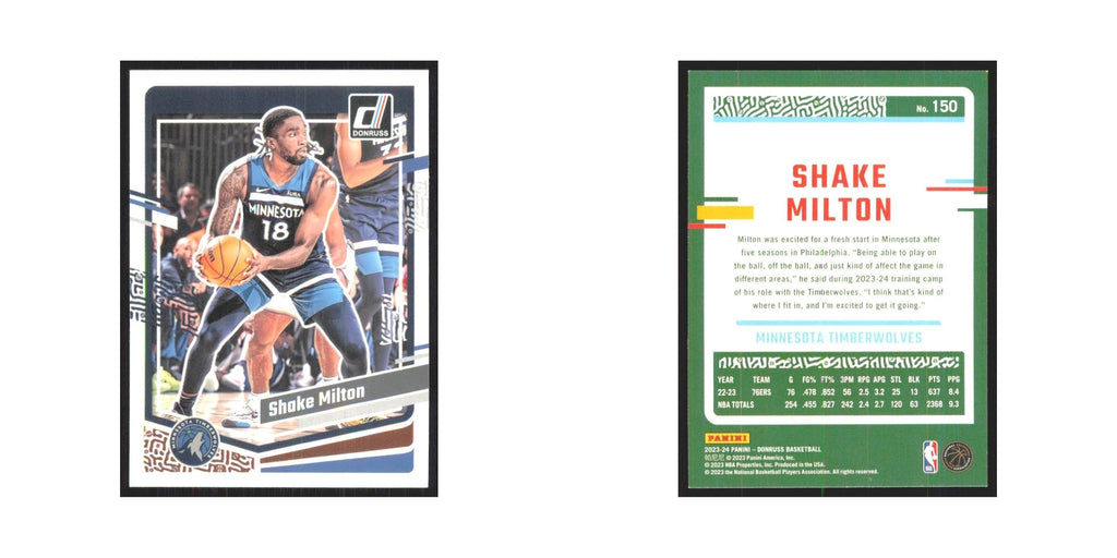 Shake Milton 2023 Panini Donruss #150 Minnesota Timberwolves Basketball Card NM