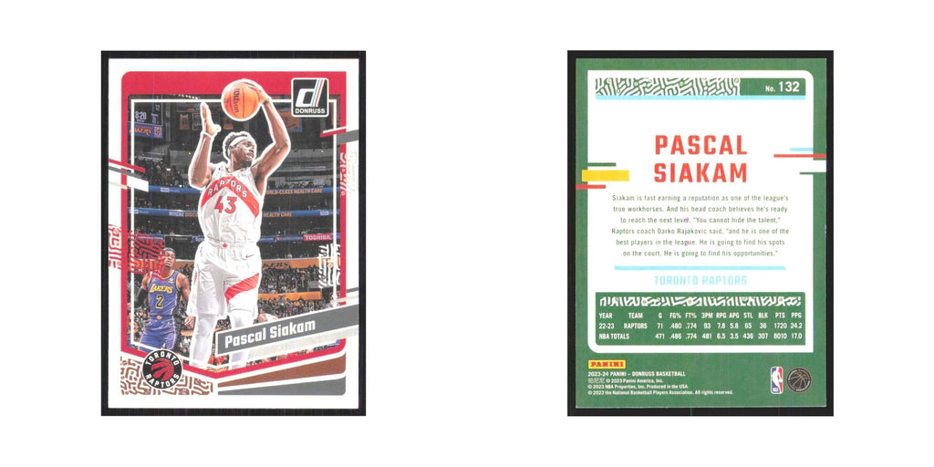 Pascal Siakam 2023 Panini Donruss #132 Toronto Raptors Basketball Card NM