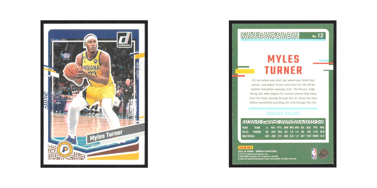 Myles Turner 2023 Panini Donruss #12 Indiana Pacers Basketball Card NM