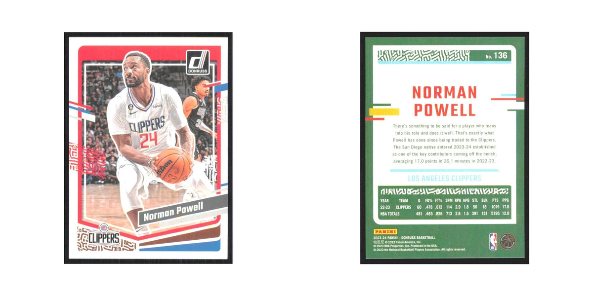 Norman Powell 2023 Panini Donruss #136 Los Angeles Clippers Basketball Card NM