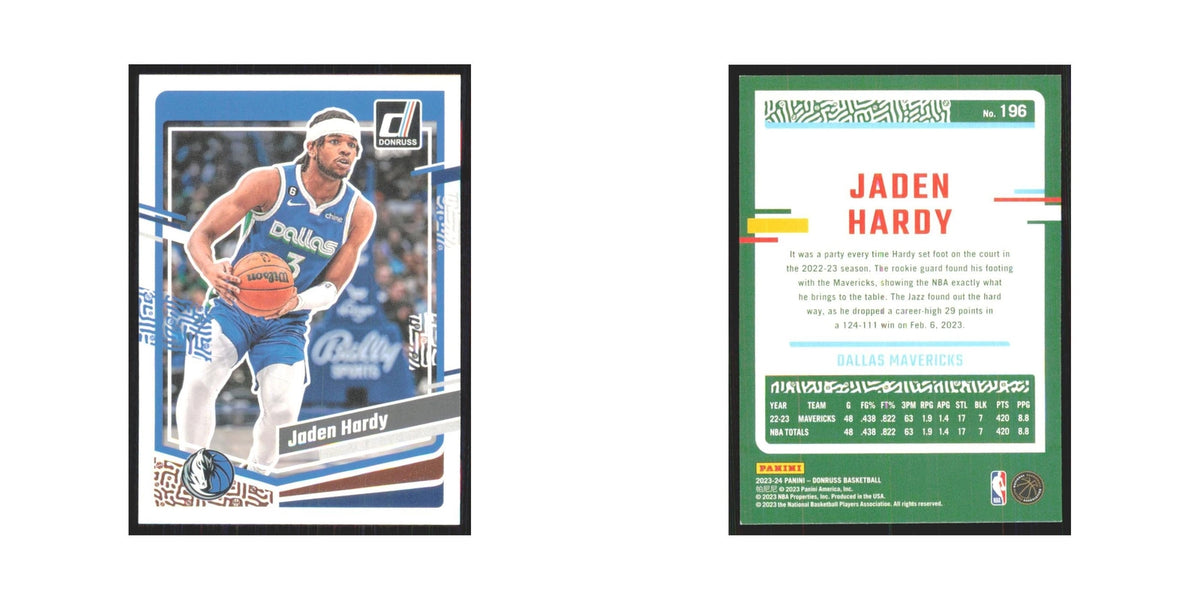 Jaden Hardy 2023 Panini Donruss #196 Dallas Mavericks Basketball Card NM