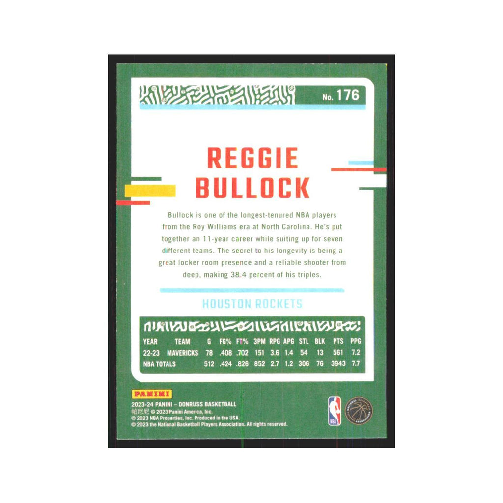 Reggie Bullock 2023 Panini Donruss #176 Houston Rockets Basketball Card NM