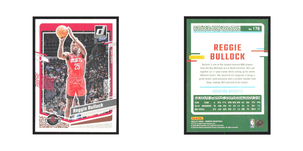 Reggie Bullock 2023 Panini Donruss #176 Houston Rockets Basketball Card NM