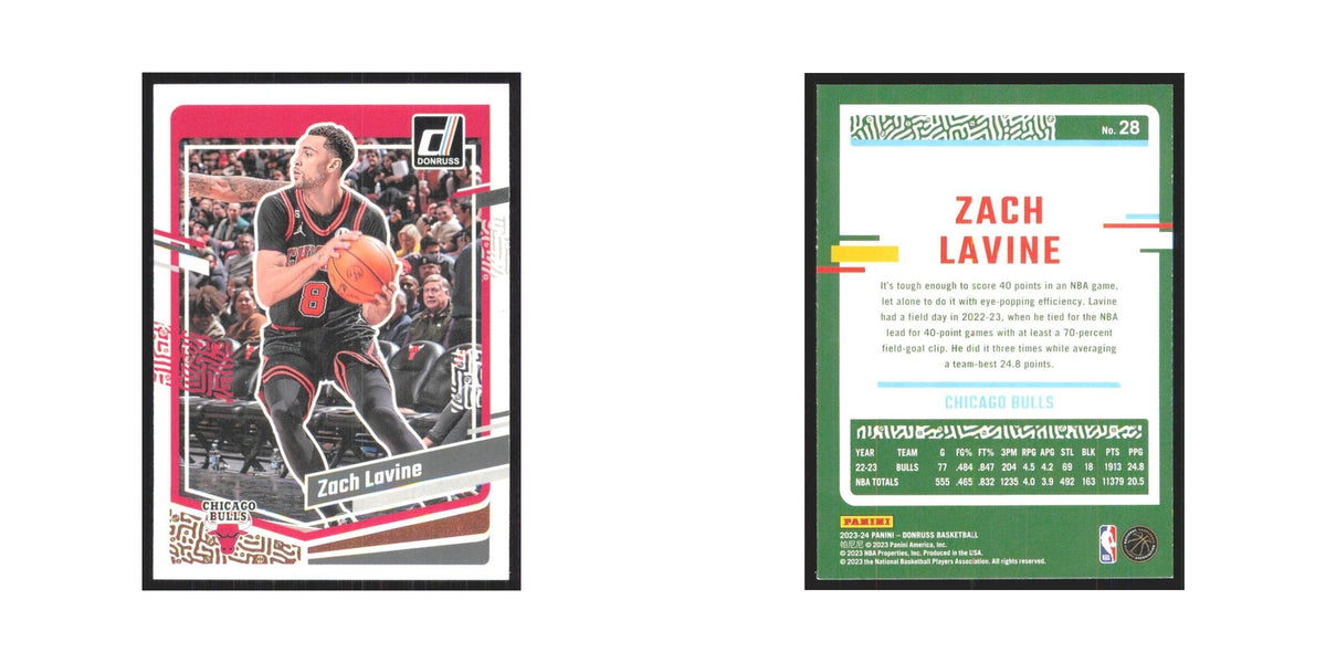 Zach LaVine 2023 Panini Donruss #28 Chicago Bulls Basketball Card NM