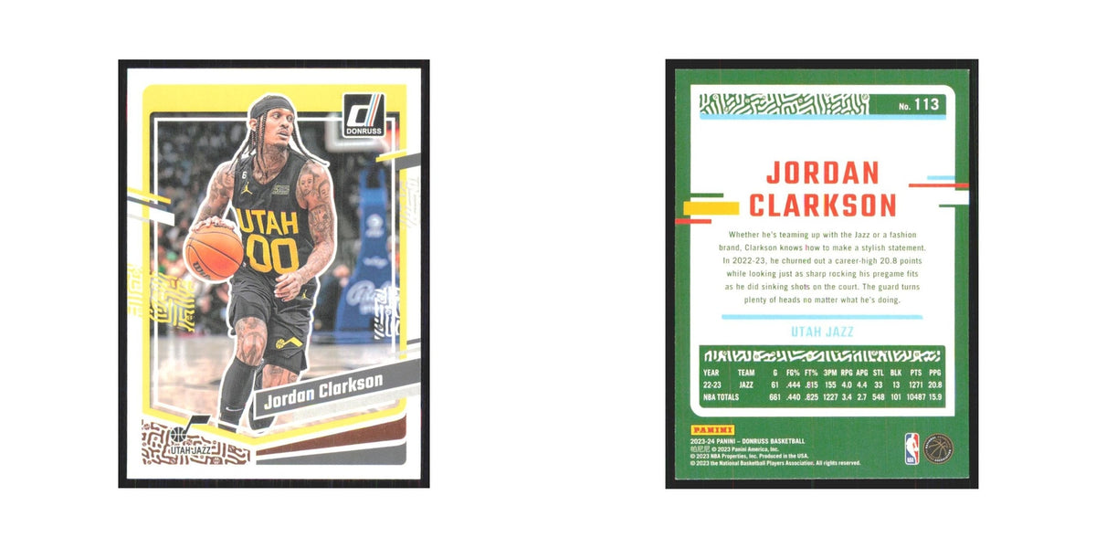 Jordan Clarkson 2023 Panini Donruss #113 Utah Jazz Basketball Card NM
