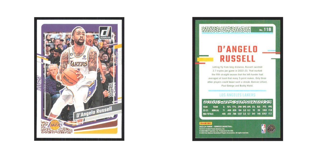 D'Angelo Russell 2023 Panini Donruss #118 Los Angeles Lakers Basketball Card NM