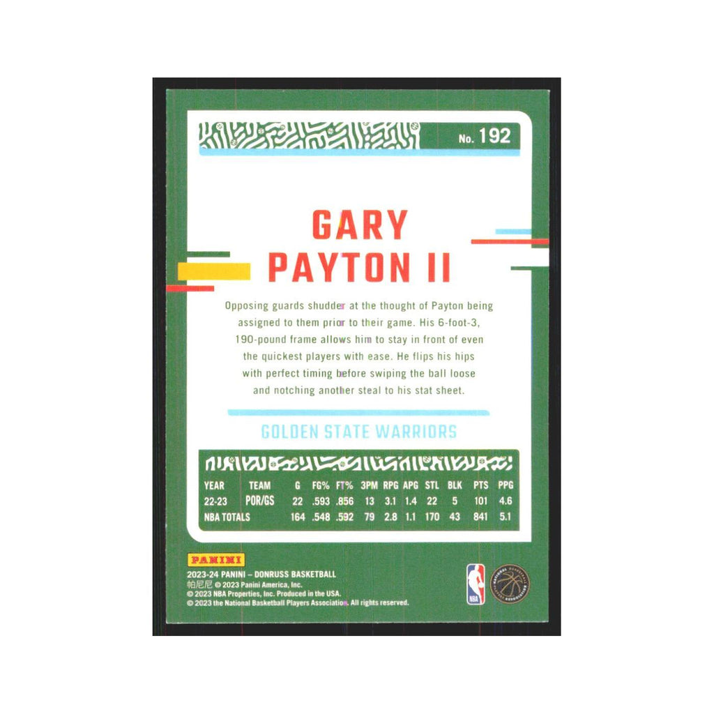 Gary Payton II 2023 Panini Donruss #192 Golden State Warriors Basketball Card NM