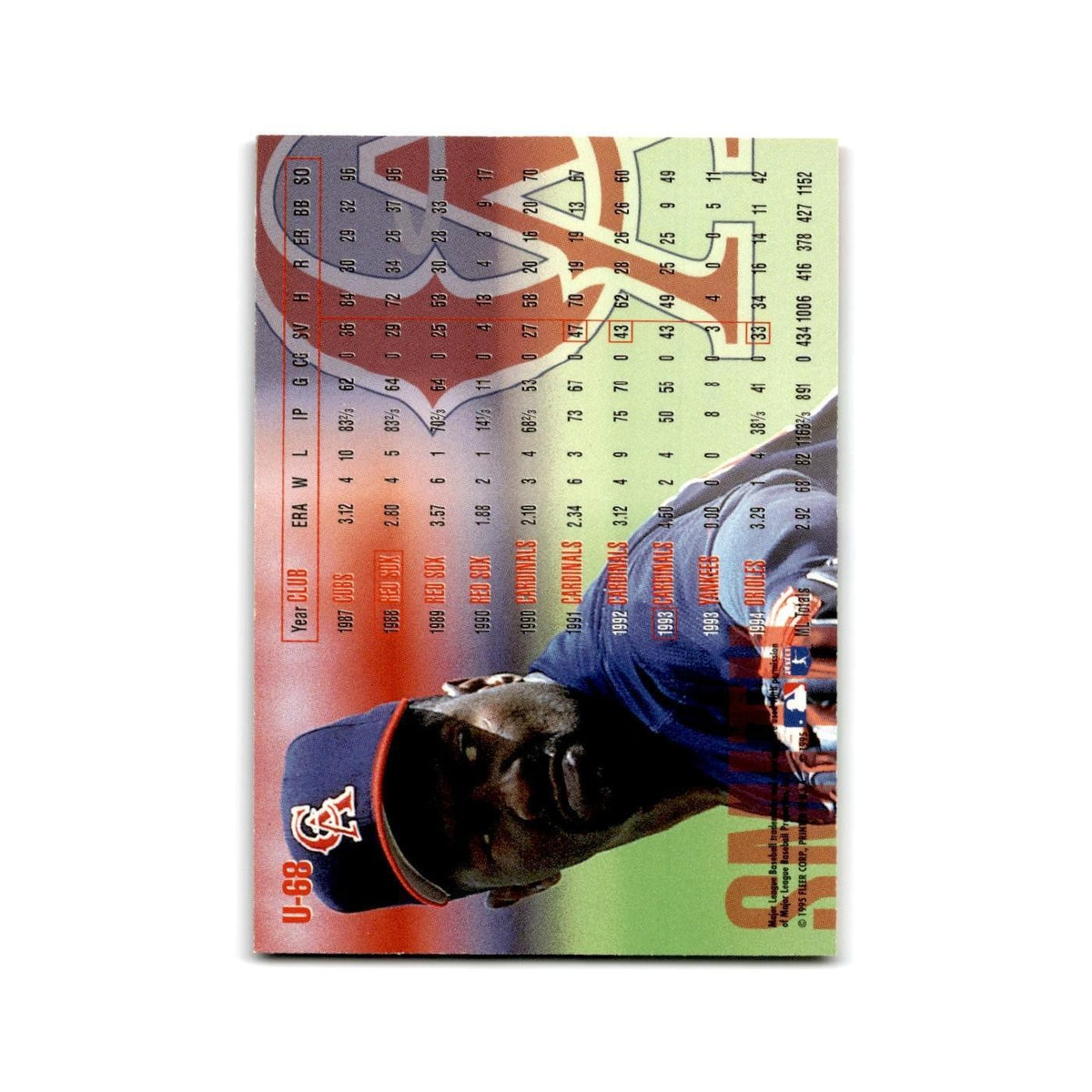 Lee Smith 1995 Fleer Update #U-68 California Angels Baseball Card NM