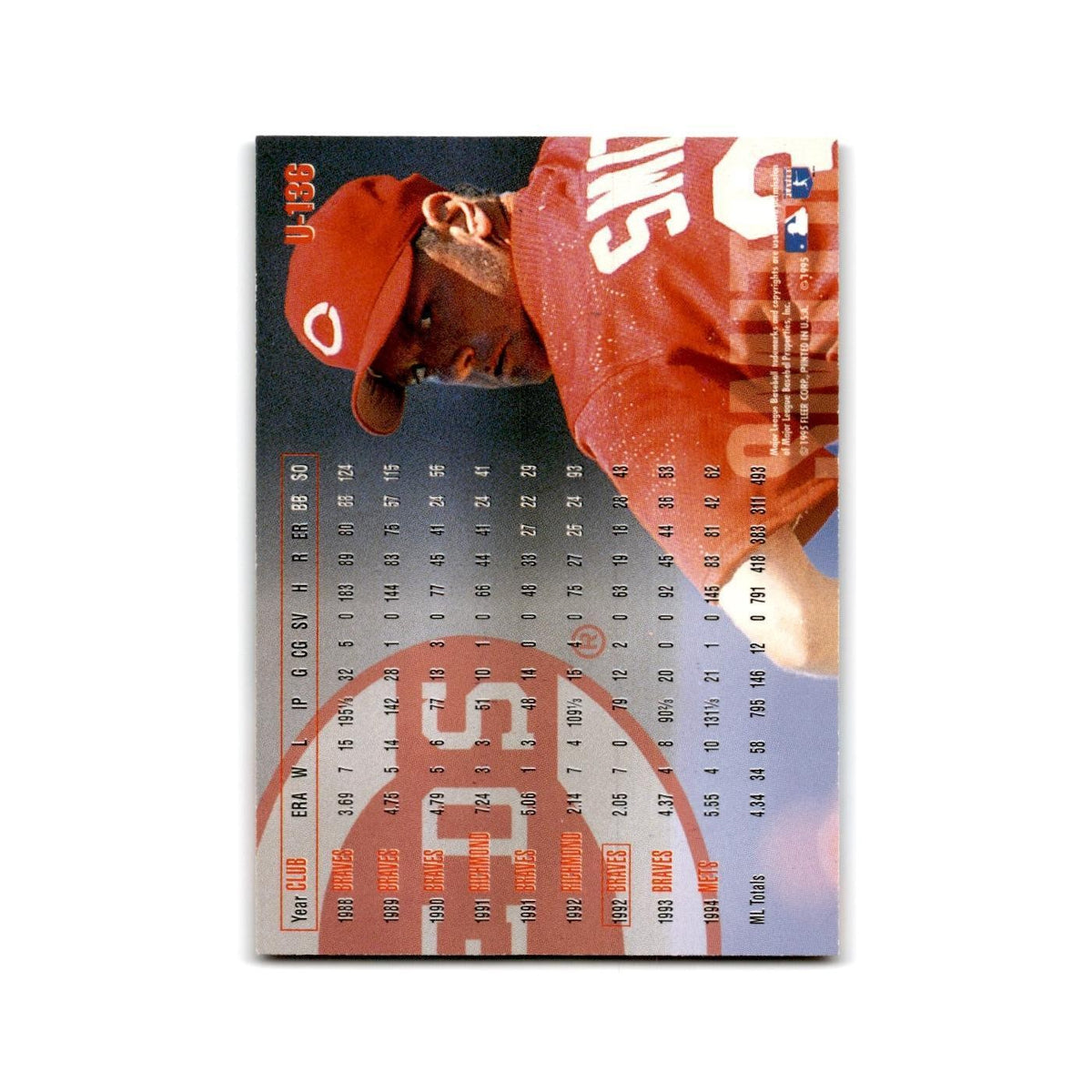 Pete Smith 1995 Fleer Update #U-136 Cincinnati Reds Baseball Card NM