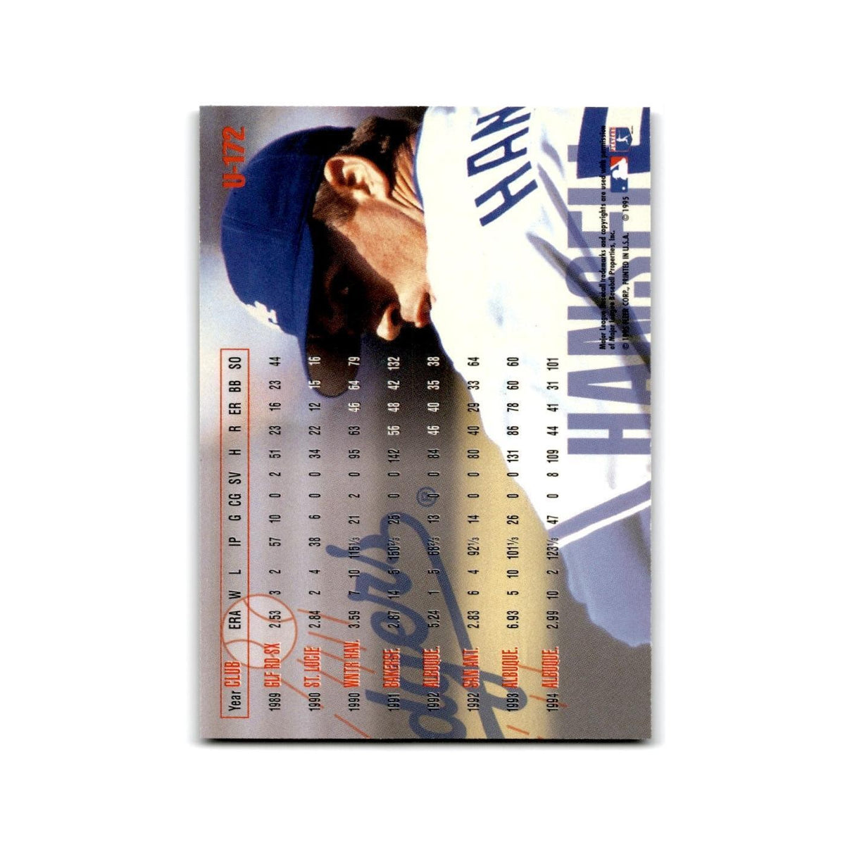 Greg Hansell 1995 Fleer Update #U-172 Los Angeles Dodgers Baseball Card NM