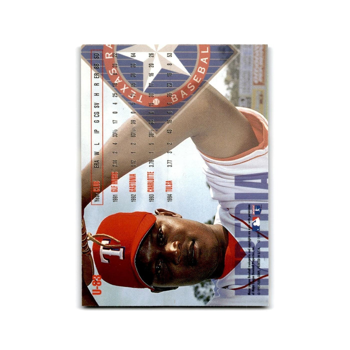 Wilson Heredia 1995 Fleer Update #U-83 Texas Rangers Baseball Card NM