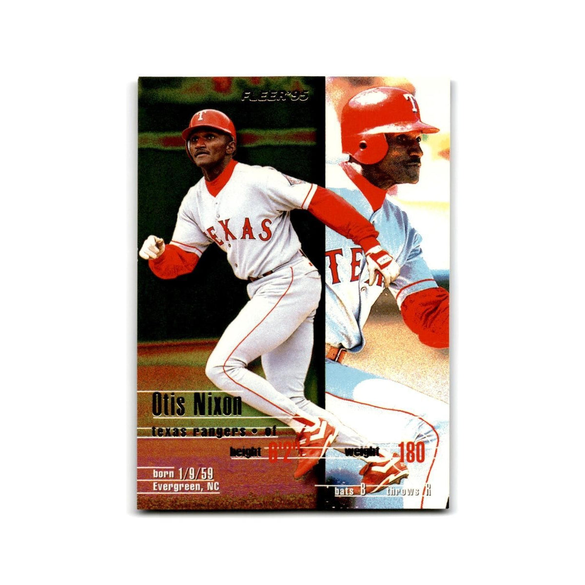 Otis Nixon 1995 Fleer Update #U-85 Texas Rangers Baseball Card NM