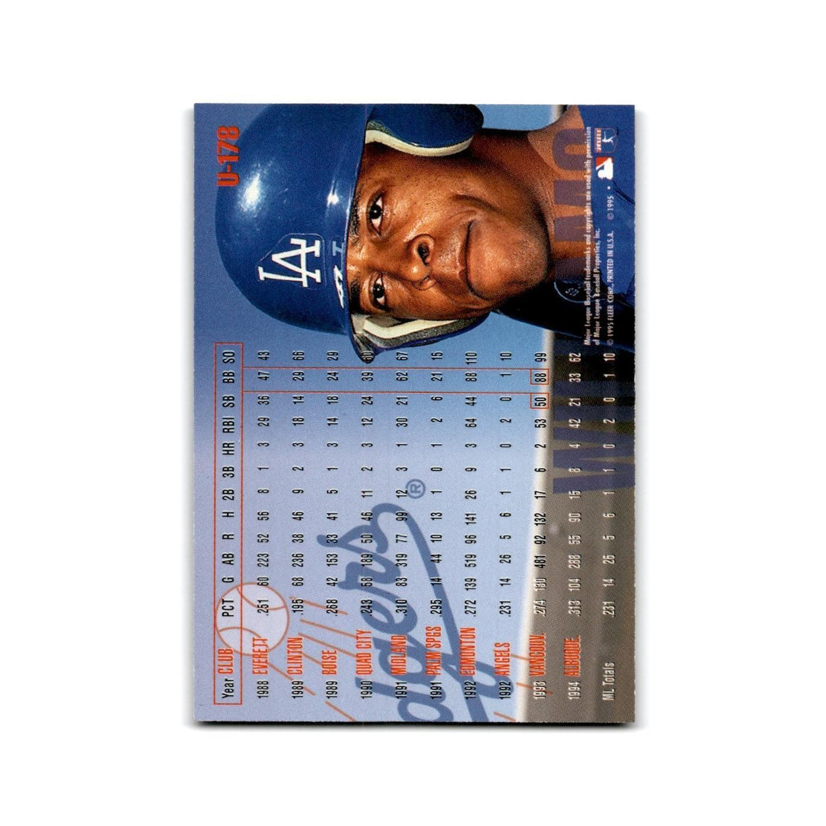 Reggie Williams 1995 Fleer Update #U-178 Los Angeles Dodgers Baseball Card NM