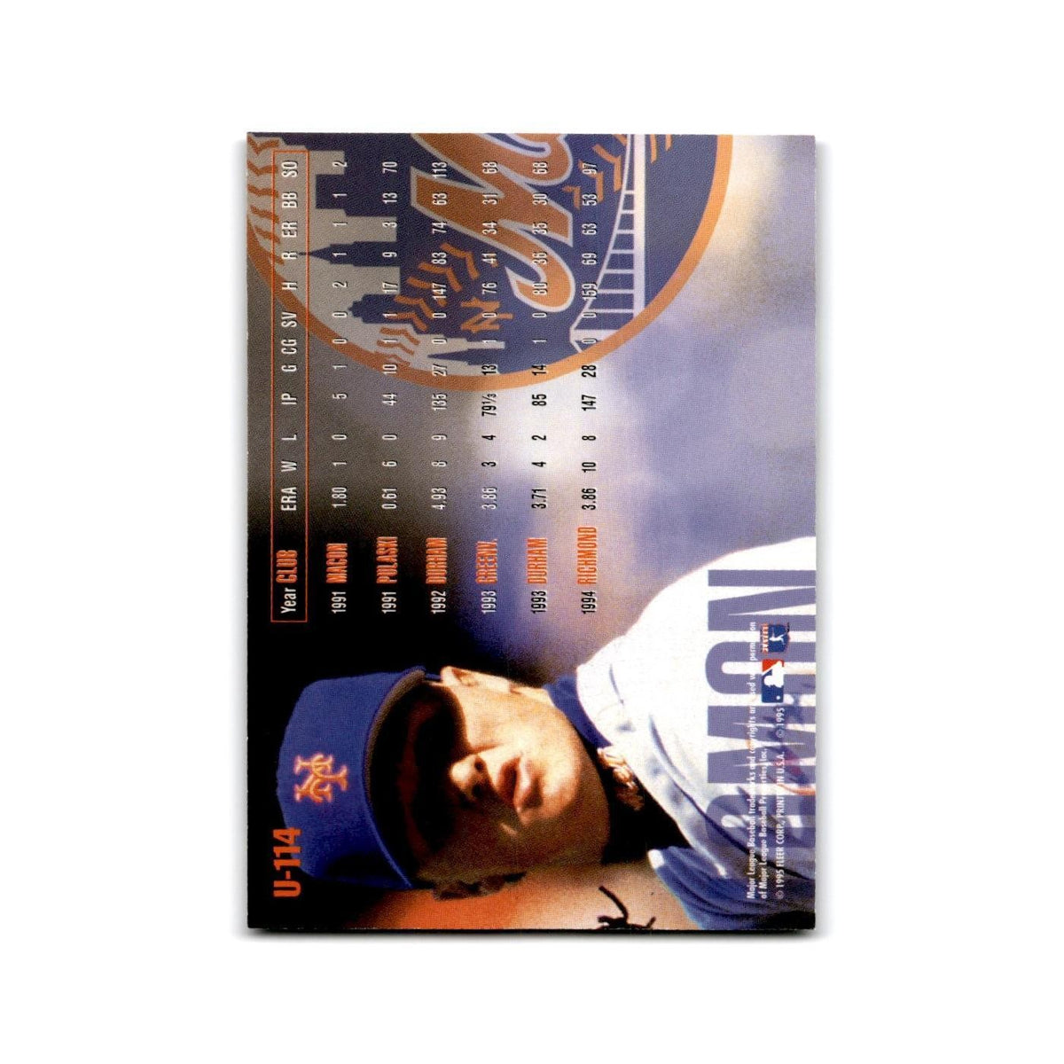 Kevin Lomon 1995 Fleer Update #U-114 New York Mets Baseball Card NM