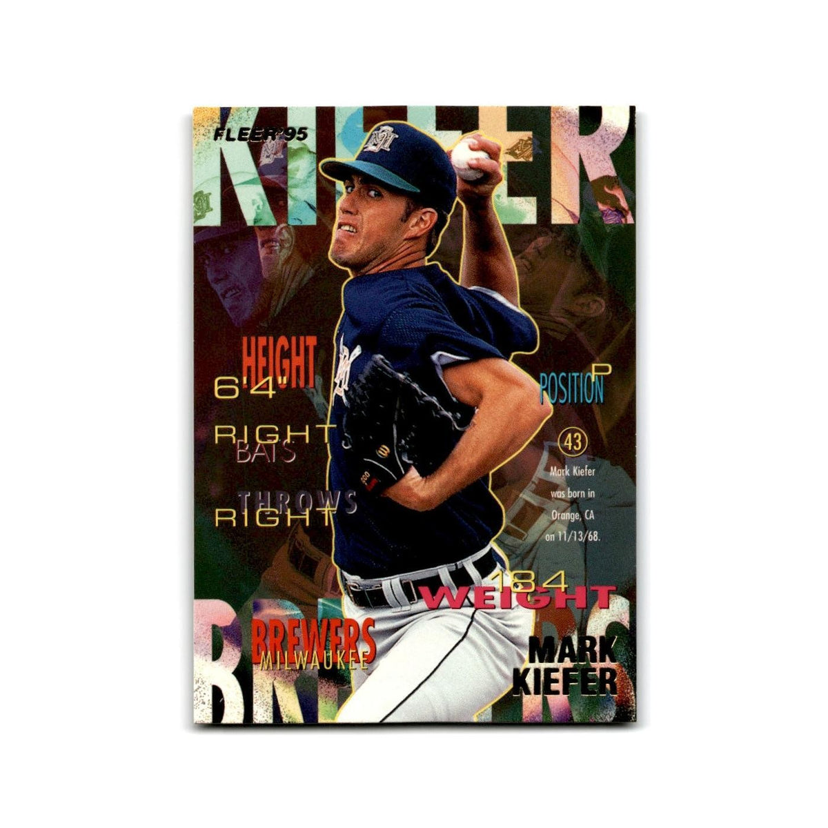 Mark Kiefer 1995 Fleer Update #U-53 Milwaukee Brewers Baseball Card NM