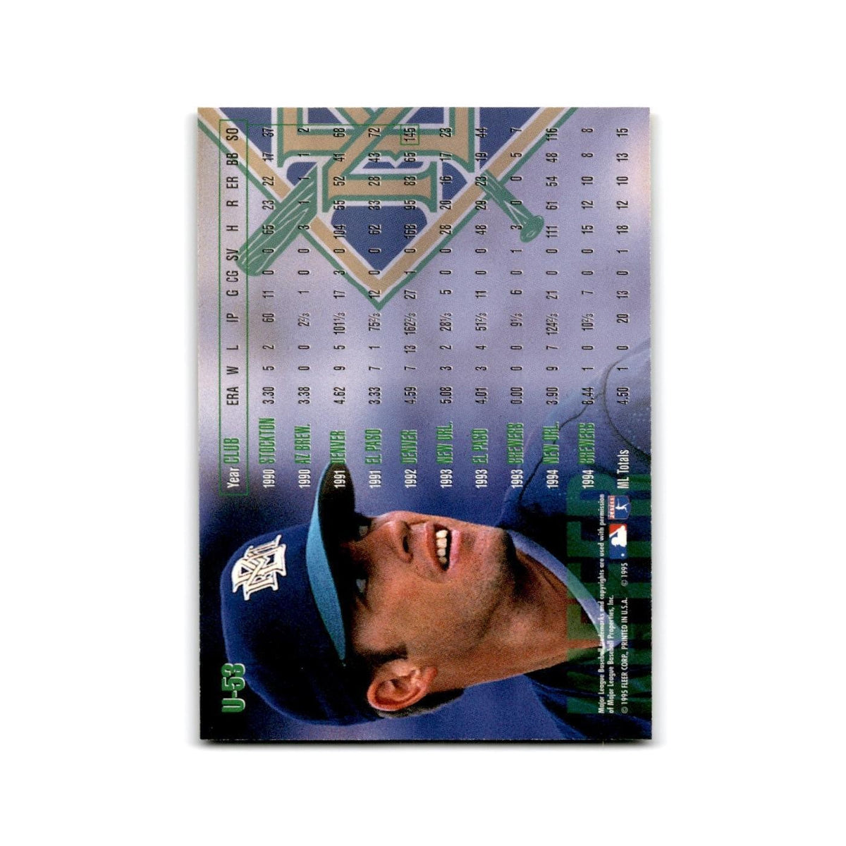 Mark Kiefer 1995 Fleer Update #U-53 Milwaukee Brewers Baseball Card NM