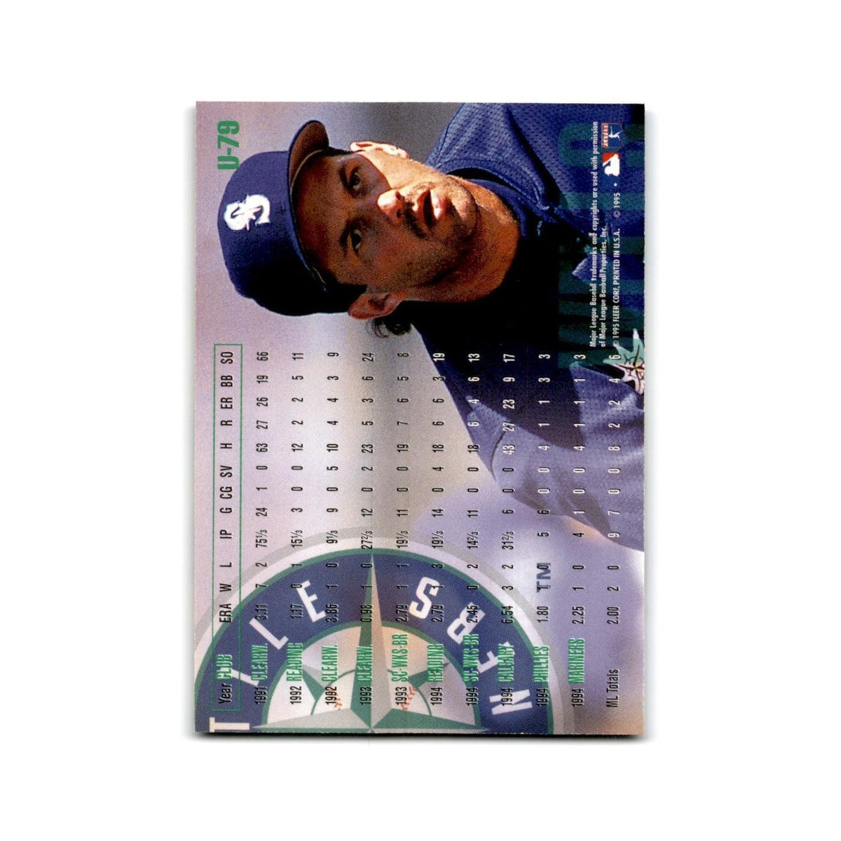 Bob Wells Rookie 1995 Fleer Update #U-79 Seattle Mariners Baseball Card NM