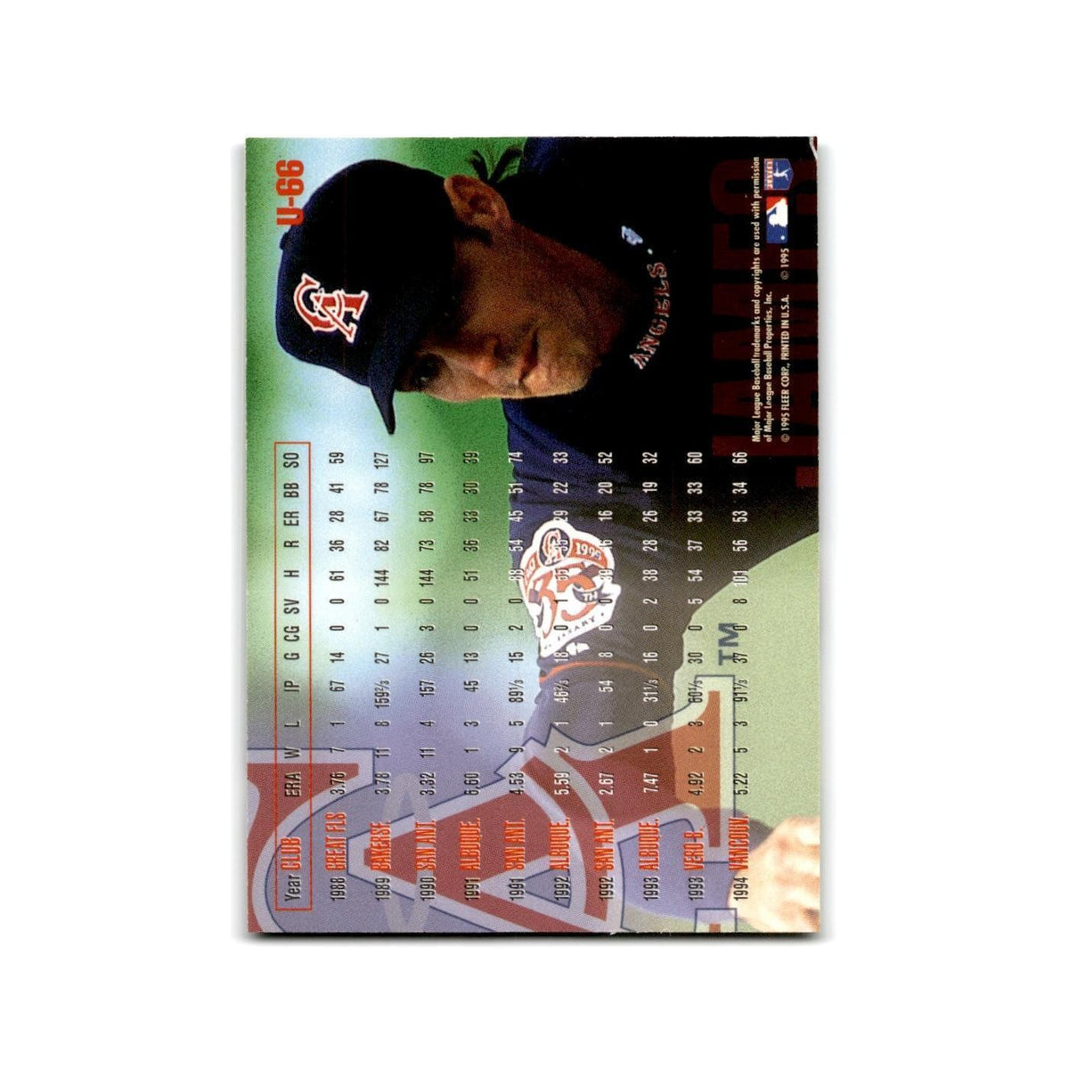 Mike James 1995 Fleer Update #U-66 California Angels Baseball Card NM