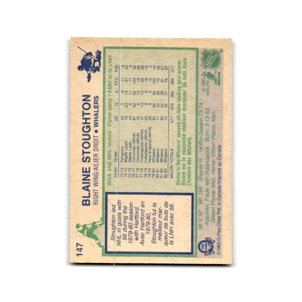 1983 O-Pee-Chee Blaine Stoughton Hartford Whalers #147