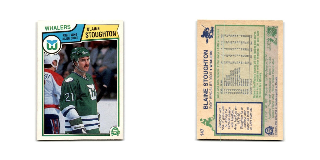 1983 O-Pee-Chee Blaine Stoughton Hartford Whalers #147