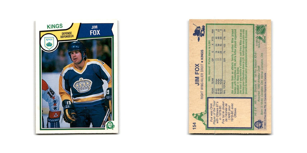 1983 O-Pee-Chee Jim Fox Los Angeles Kings #154