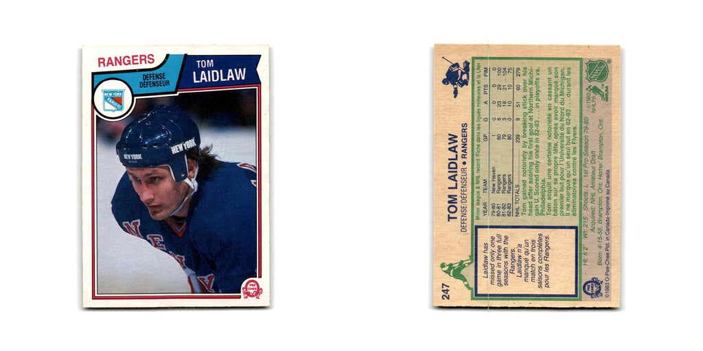 1983 O-Pee-Chee Tom Laidlaw New York Rangers #247