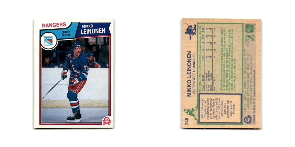 1983 O-Pee-Chee Mikko Leinonen New York Rangers #248