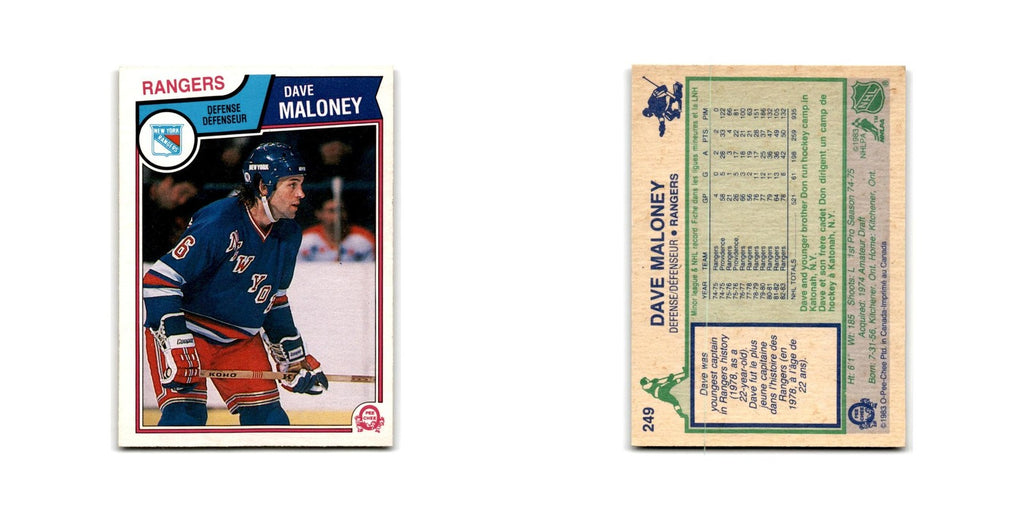 1983 O-Pee-Chee Dave Maloney New York Rangers #249