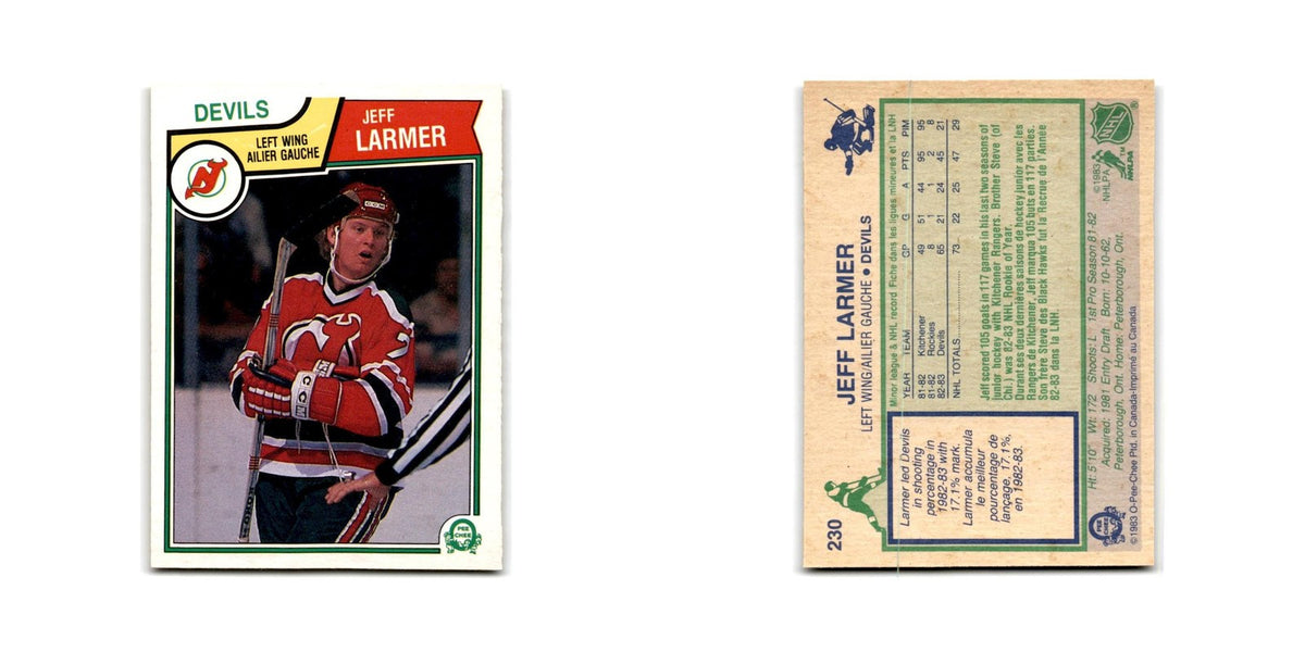1983 O-Pee-Chee Jeff Larmer RC New Jersey Devils #230