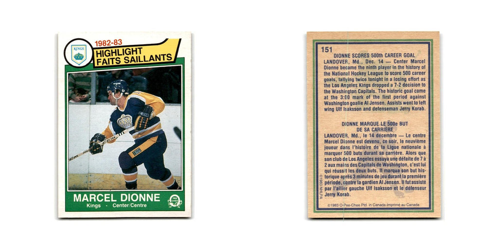 1983 O-Pee-Chee Marcel Dionne Los Angeles Kings #151