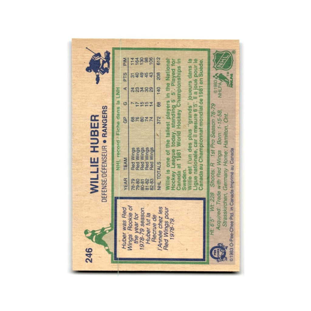 1983 O-Pee-Chee Willie Huber New York Rangers #246