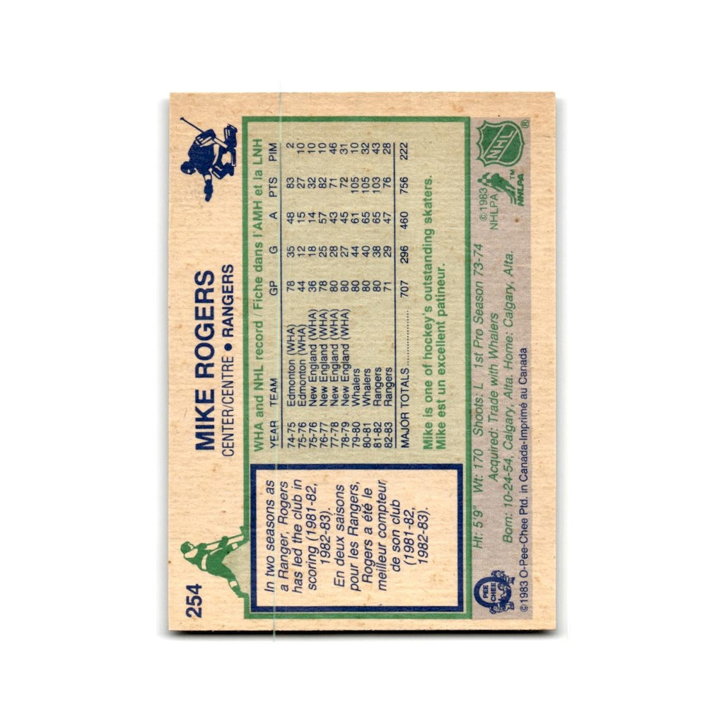 1983 O-Pee-Chee Mike Rogers New York Rangers #254