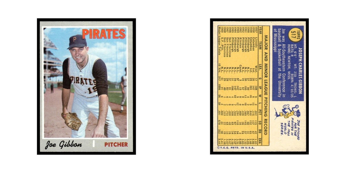 1970 Topps Joe Gibbon Pirates #517