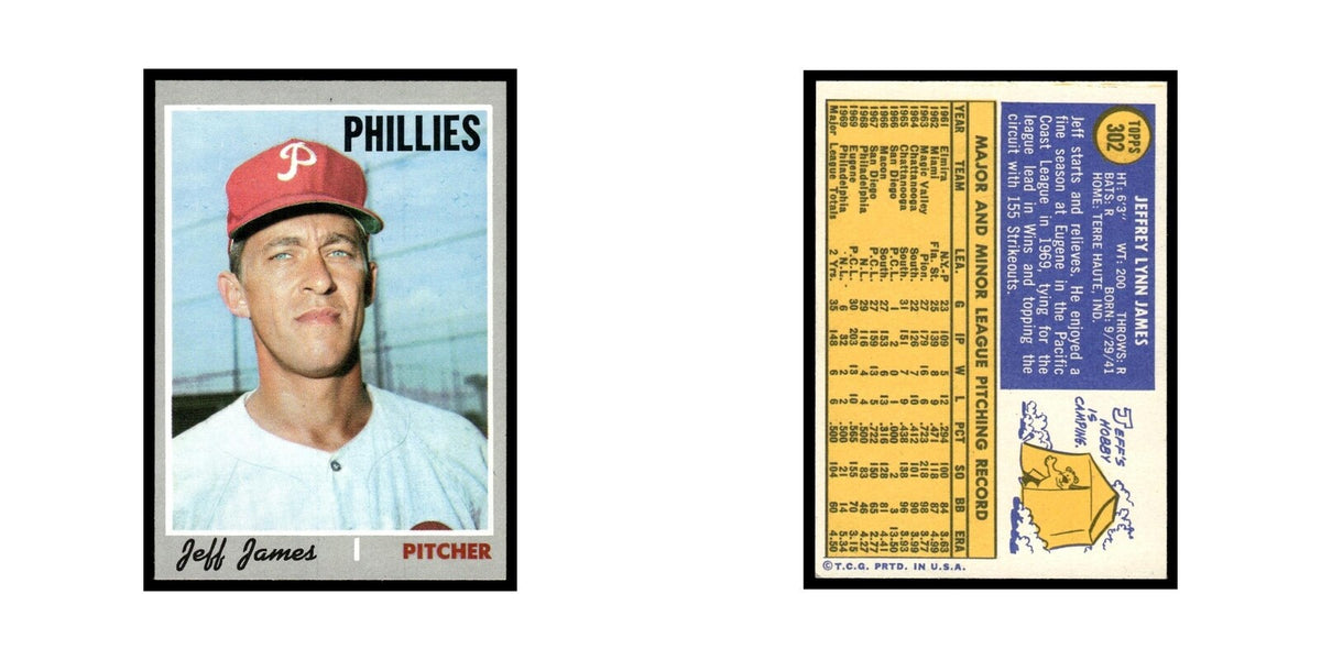 1970 Topps Jeff James Phillies #302