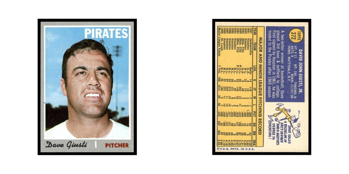 1970 Topps Dave Giusti Pirates #372