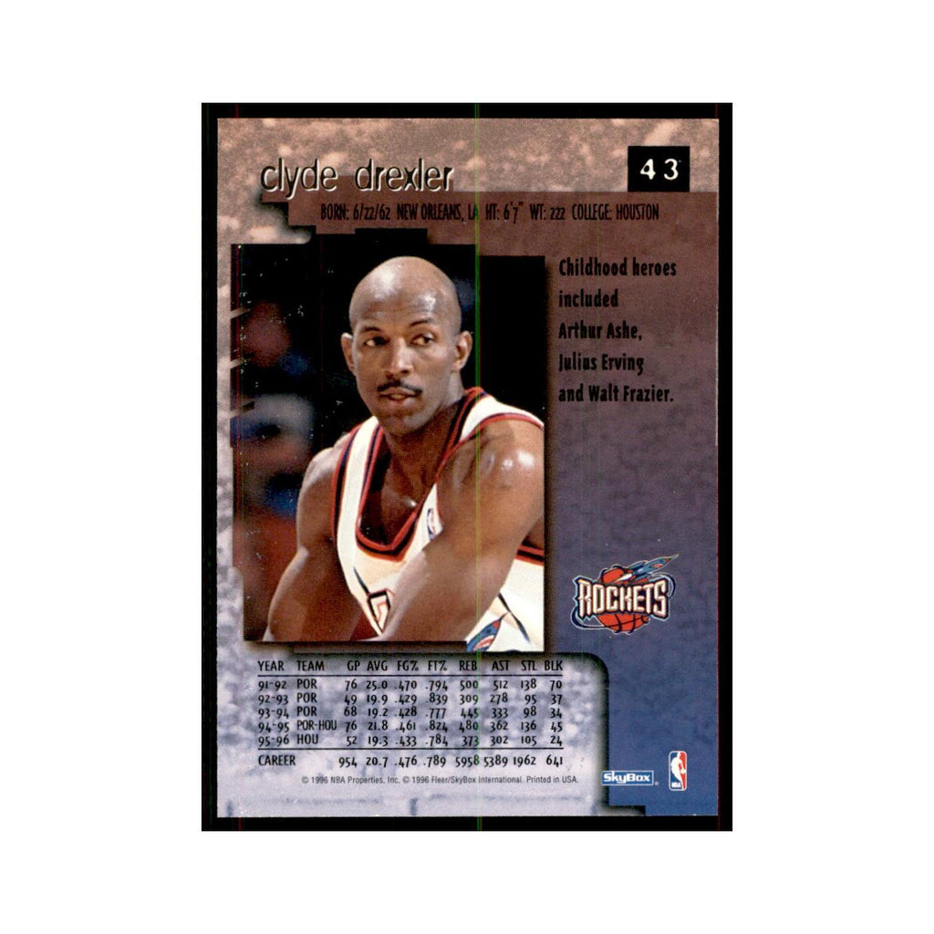 1996 SkyBox Premium Clyde Drexler Basketball Cards #43